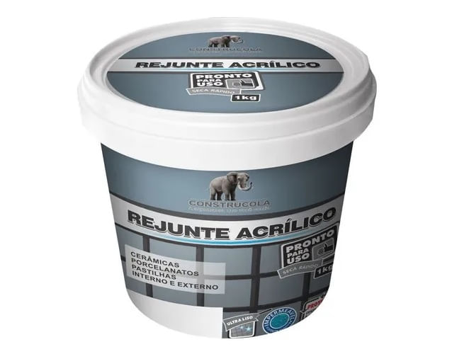 Rejunte Acrílico 1kg Cinza Platina Construcola