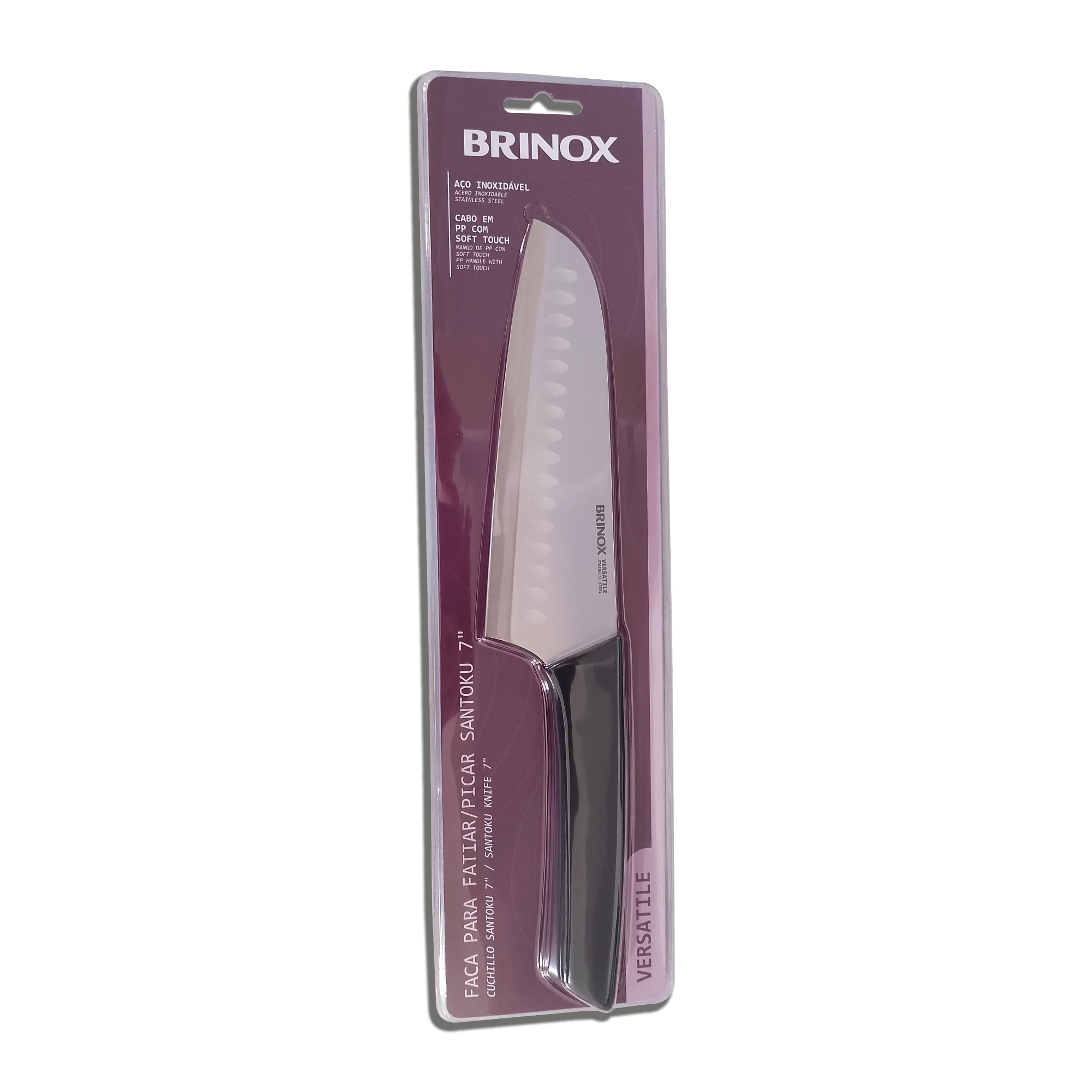 Faca para Fatiar e Picar Santoku 7 Versatile Inox Brinox - Imagem 2