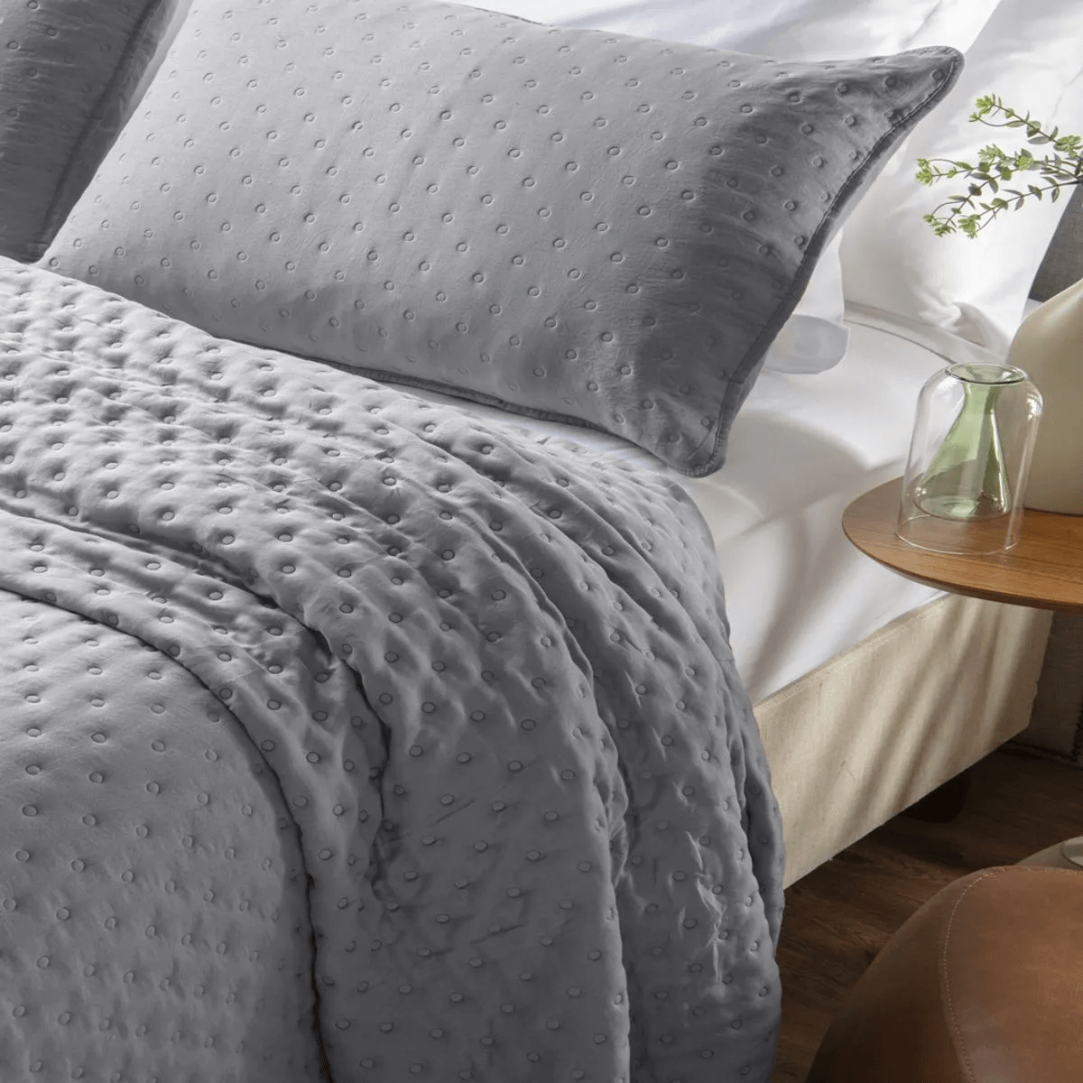 Kit Colcha Chamonix Cinza Casal Becadecor - Imagem 2