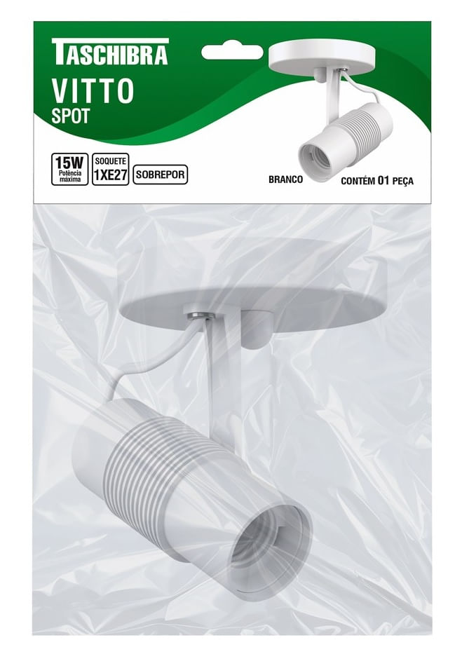Spot Sobrepor Vitto 1xe27 Branco Taschibra - Imagem 2
