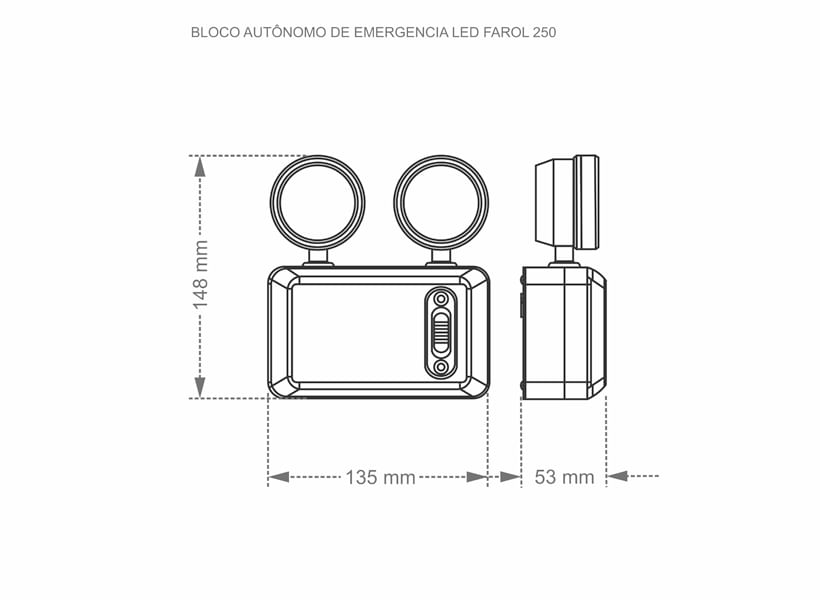 Luminária Led de Emergência Farol 250LM Branca Bivolt Taschibra - Imagem 3