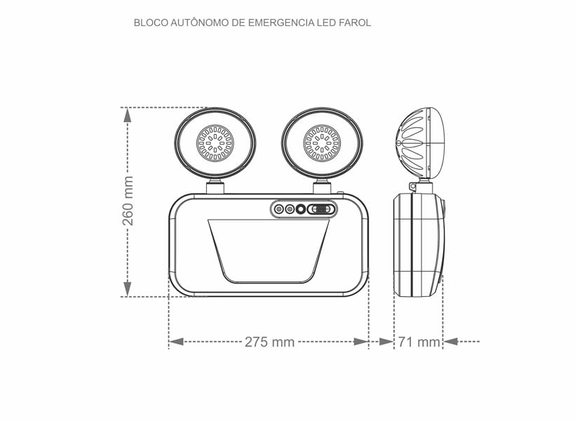 Luminária Led de Emergência Farol 1200LM Branca Bivolt Taschibra - Imagem 3