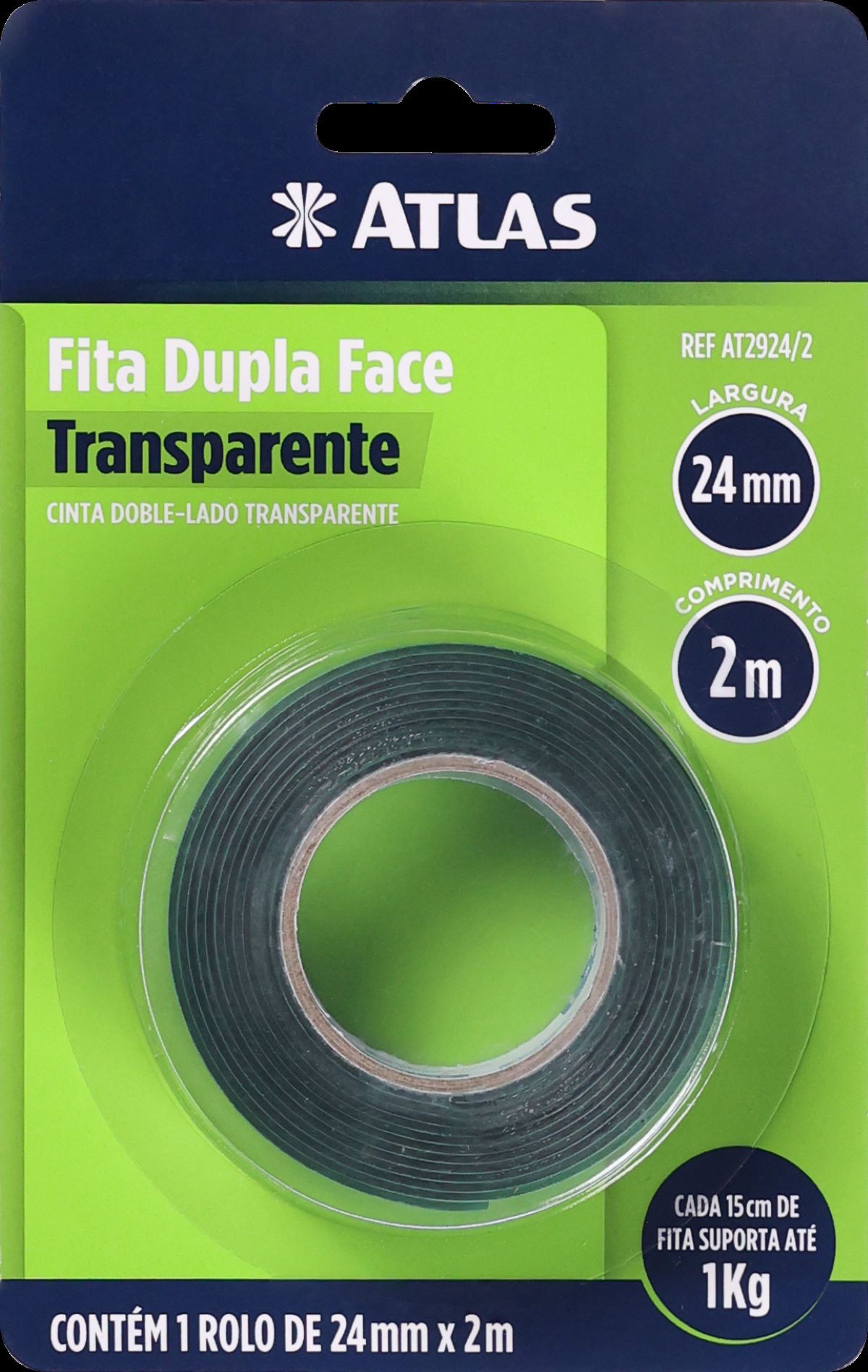 Fita Dupla Face de Transparente 24mm x 2m Pincéis Atlas