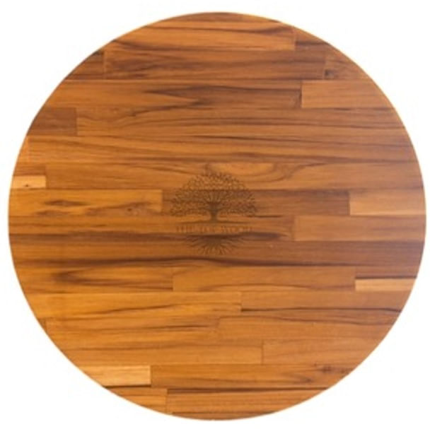 Base e Tábua Redonda 29cm com Pé Madeira The Top Wood