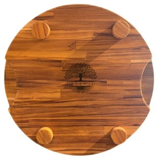 Base e Tábua Redonda 29cm com Pé Madeira The Top Wood - Imagem 2