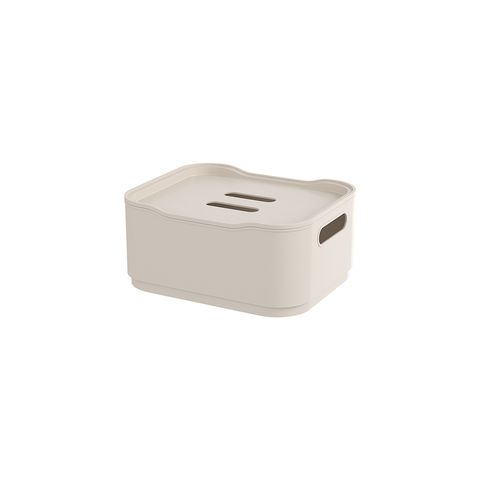 Cesta Fit com Tampa Pequena Light Gray Coza
