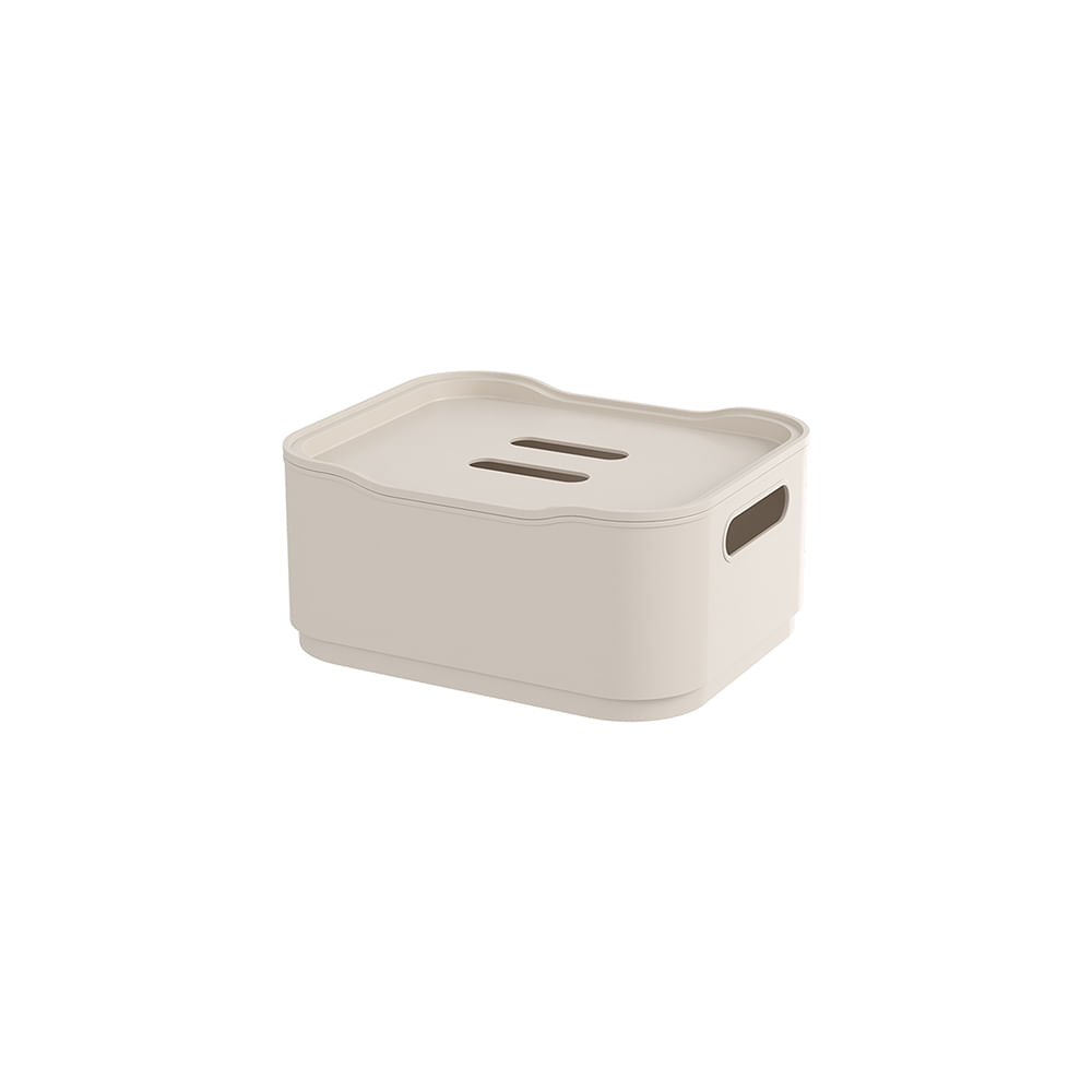 Cesta Fit com Tampa Pequena Light Gray Coza