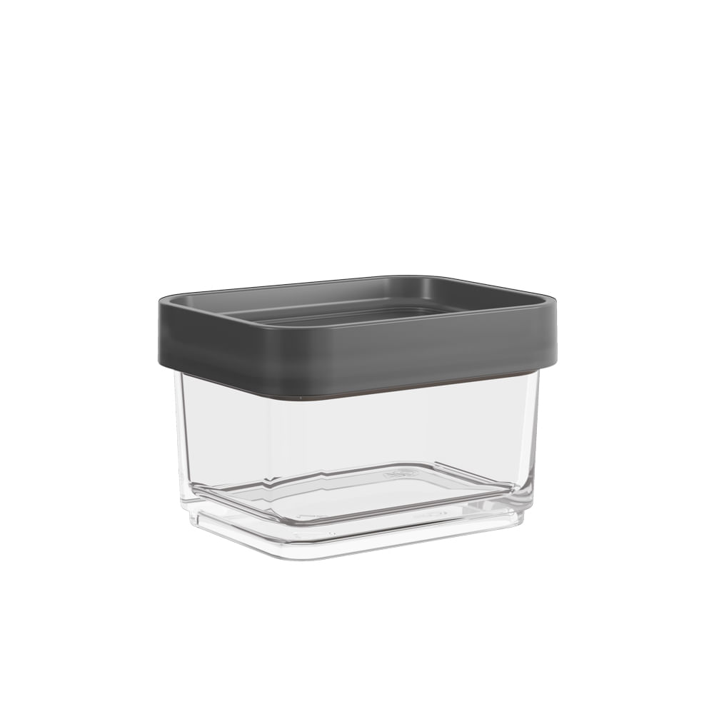 Pote Clear Mini 200ml Cinza Chumbo Coza