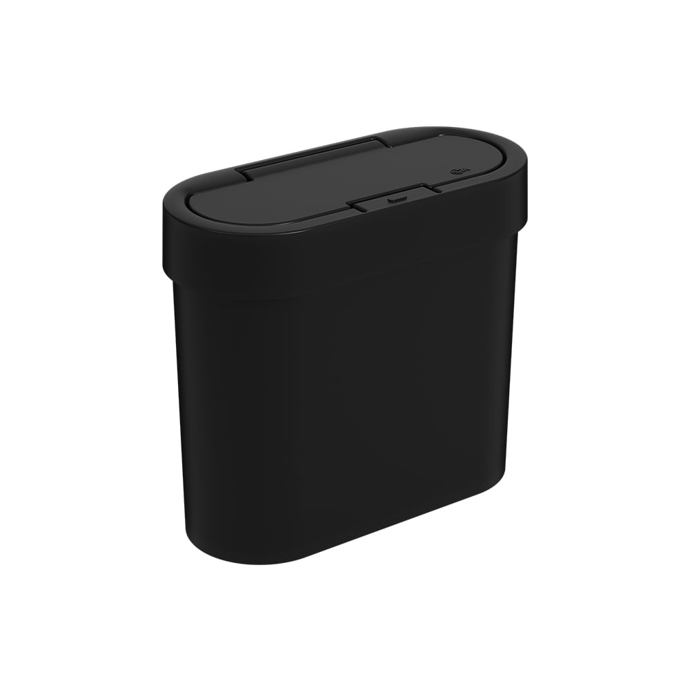 Lixeira Flat 2.8 L Preto Coza