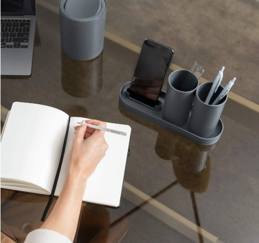 Porta Escova Serene Cinza Chumbo Coza - Imagem 3