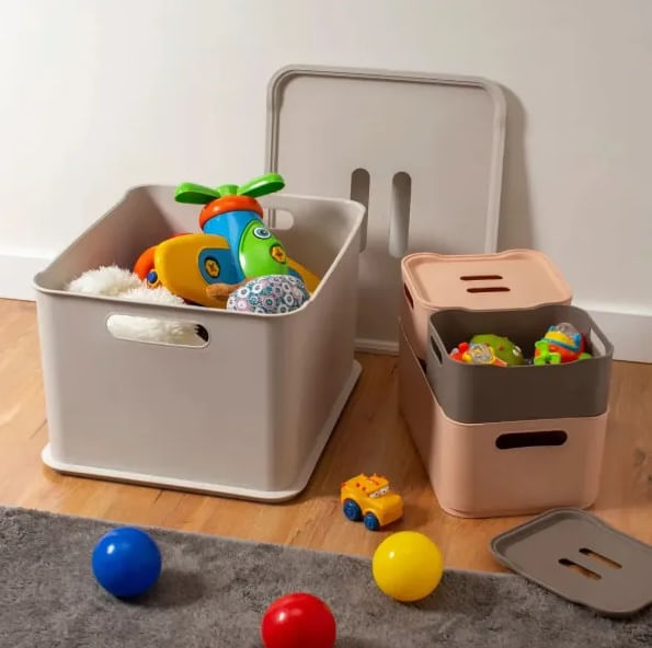 Cesta Fit com Tampa Ultra Light Gray Coza - Imagem 2