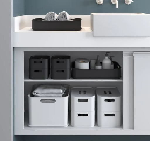 Cesta Fit Grande com Tampa Light Gray Soin - Imagem 2