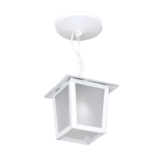 Pendente Colonial Aço Fosfatizado L2C Branco Ideal Iluminação