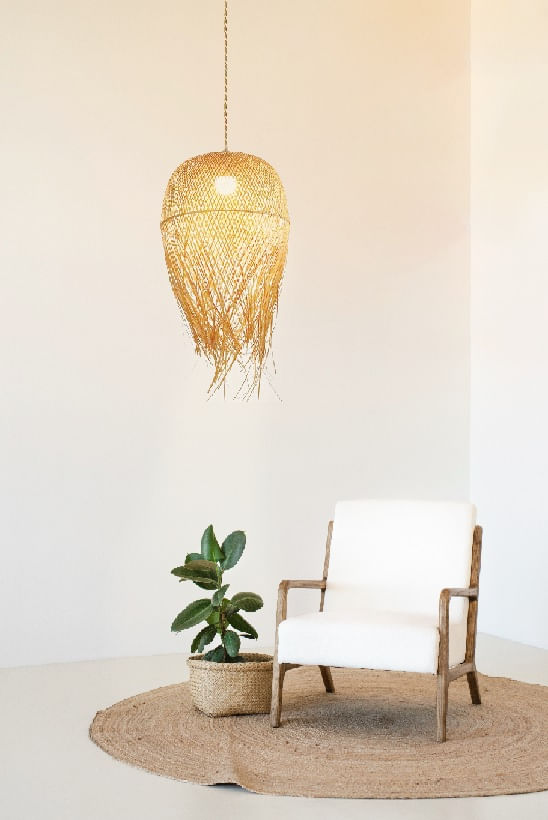 Pendente em Fibra Natural Taiti 1xE27 Bege GMH - Imagem 3