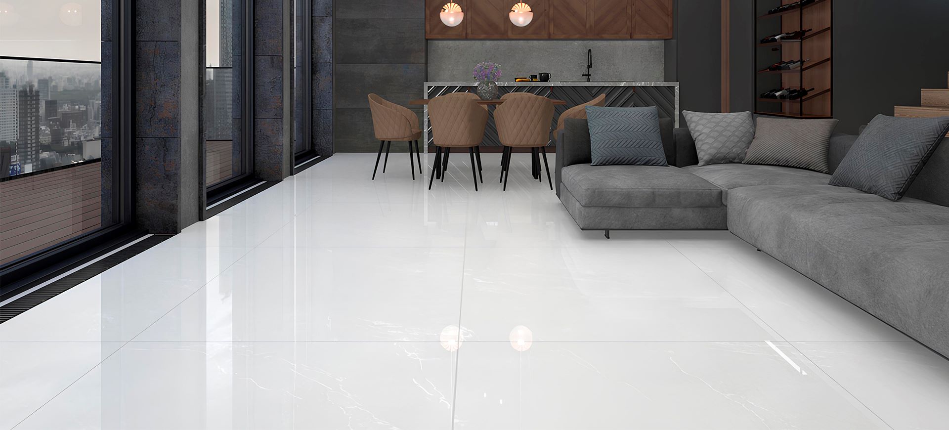 Porcelanato 120x120 Mont Blanc Acetinado Retificado Delta - Imagem 2