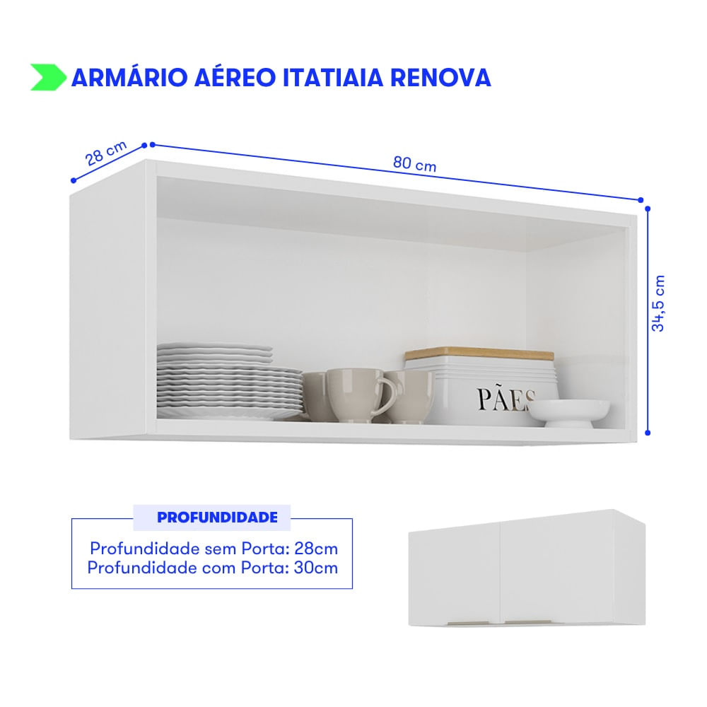 Armário de Geladeira com 2 Portas Renova Branco Neve Itatiaia - Imagem 4