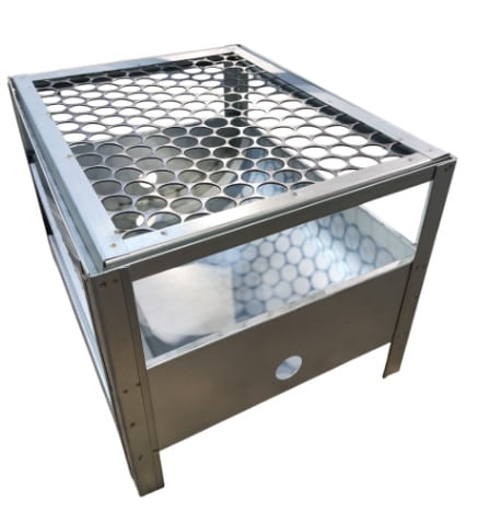 Churrasqueira em Aço Galvanizado Grelha Removível Queiroz