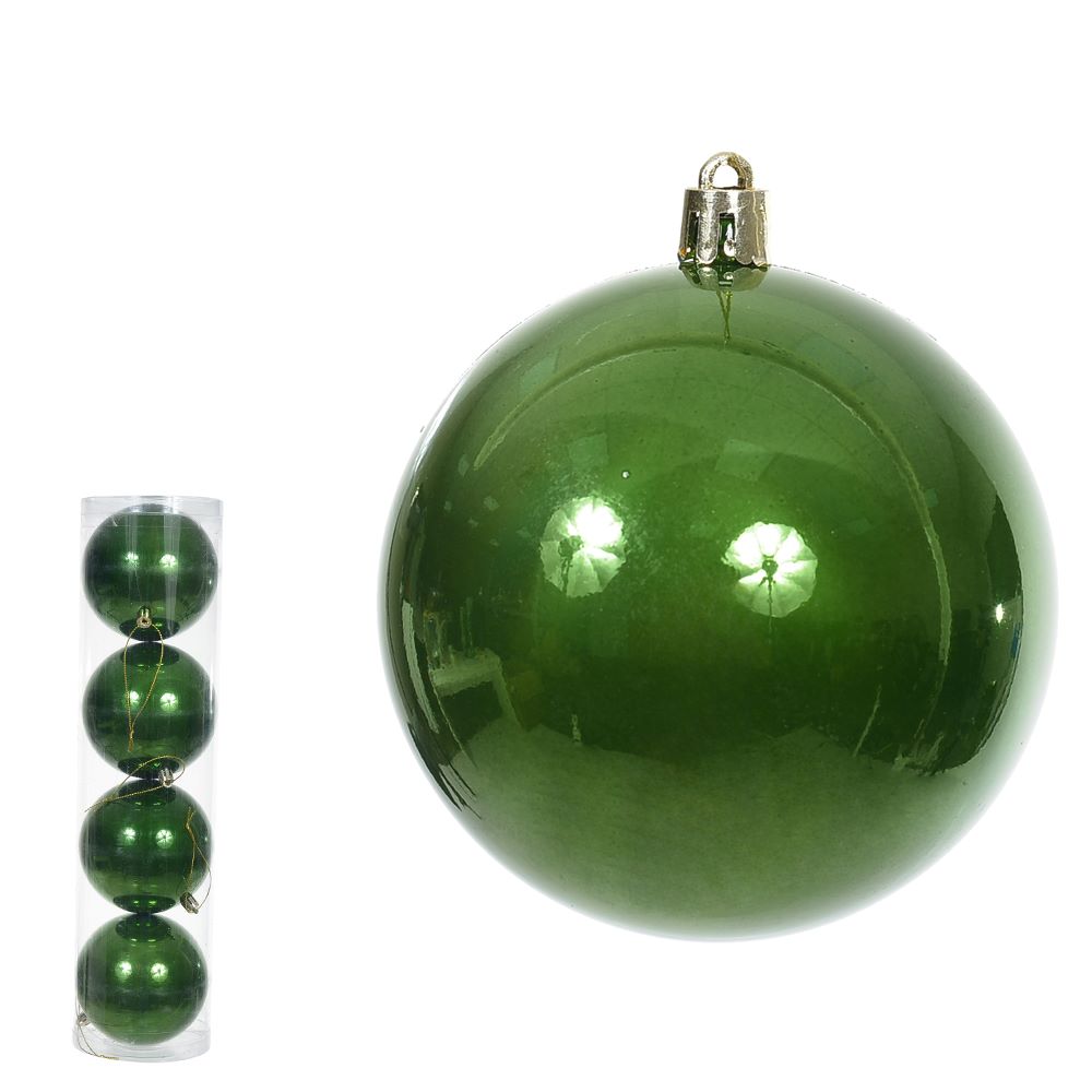 Bola Perolada Tubo com 4 Unidade 10cm Verde Flor Arte