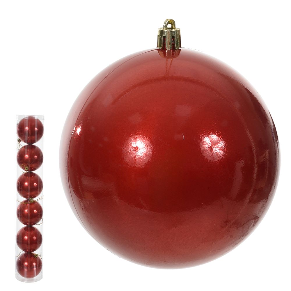 Bola Perolada Tubo com 6 Unidades 8cm Vermelho Flor Arte