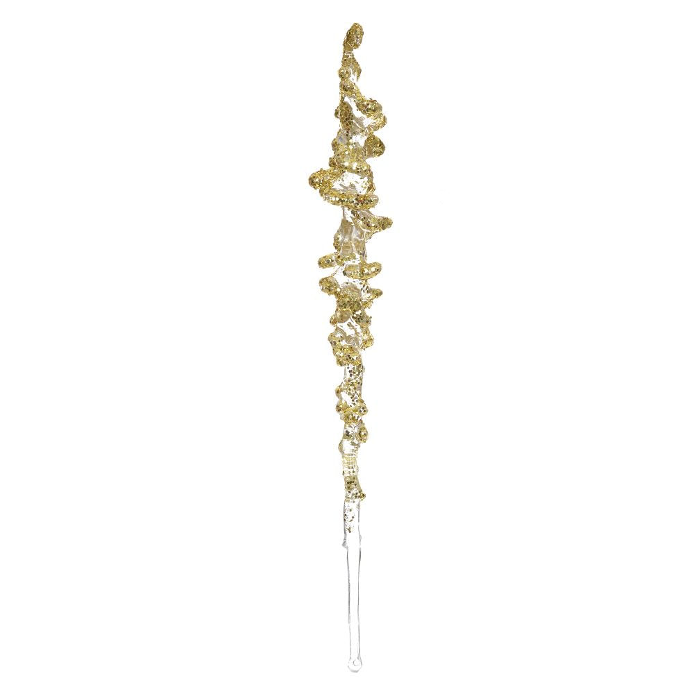 Enfeite Pingente Natal 26cm Dourado Flor Arte