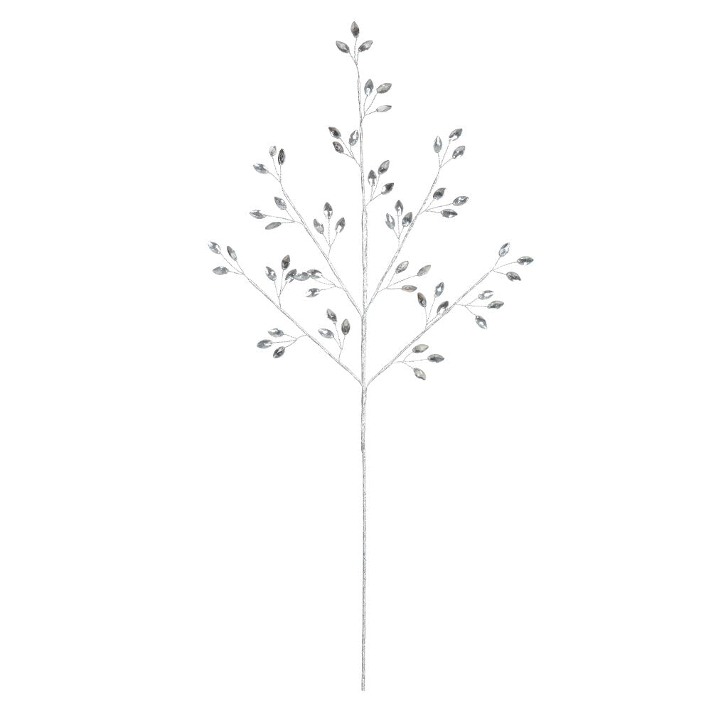 Enfeite Cristal Natal 72cm Transparente Flor Arte