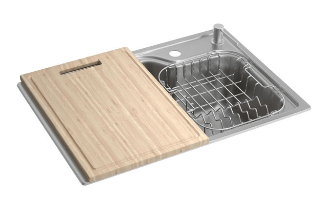 Cuba Cozinha Retangular 60x40cm Inox com Deck e Acessórios Facile Deca - Imagem 2