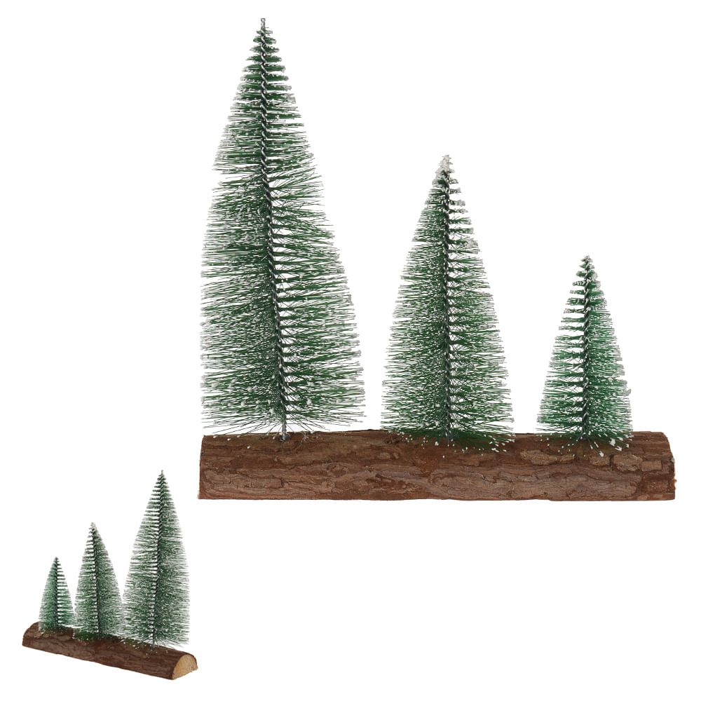 Mini Árvore Natal X3 22cm Verde Flor Arte