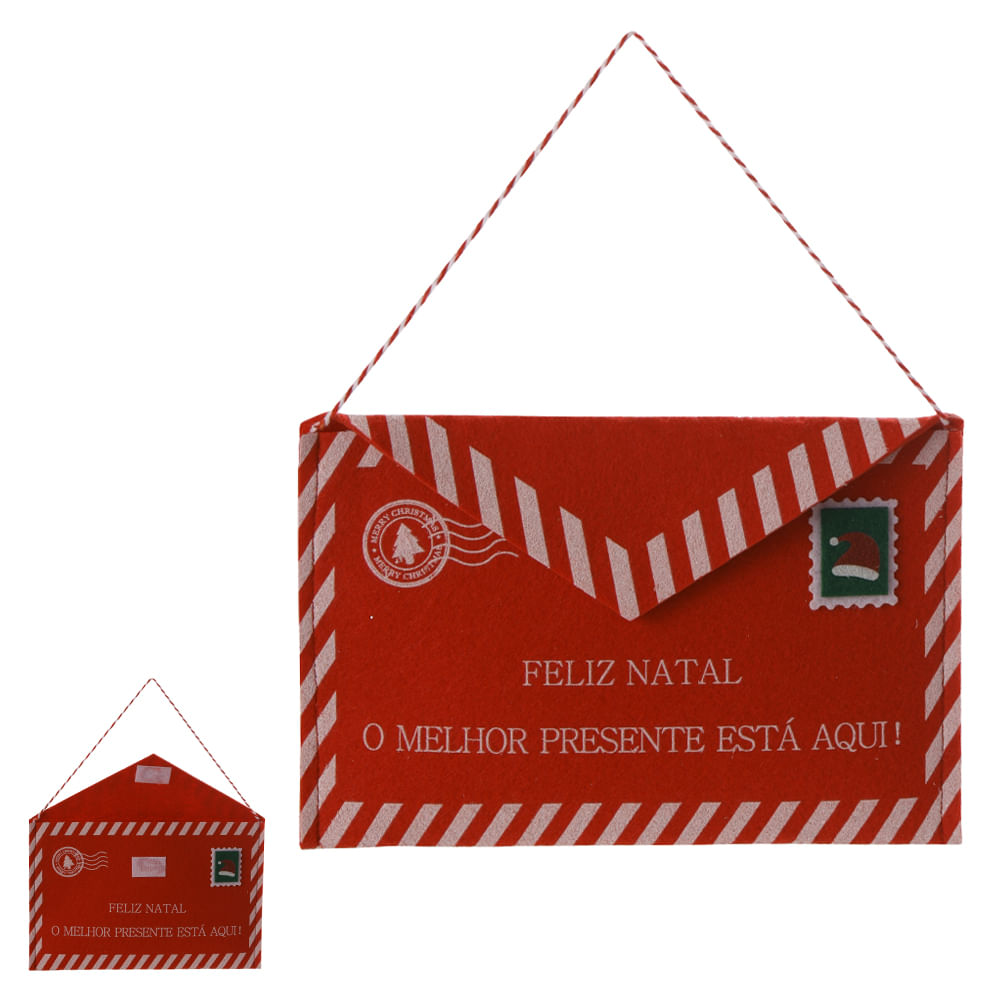 Envelope Feliz Natal 13x20cm Vermelho e Branco Flor Arte