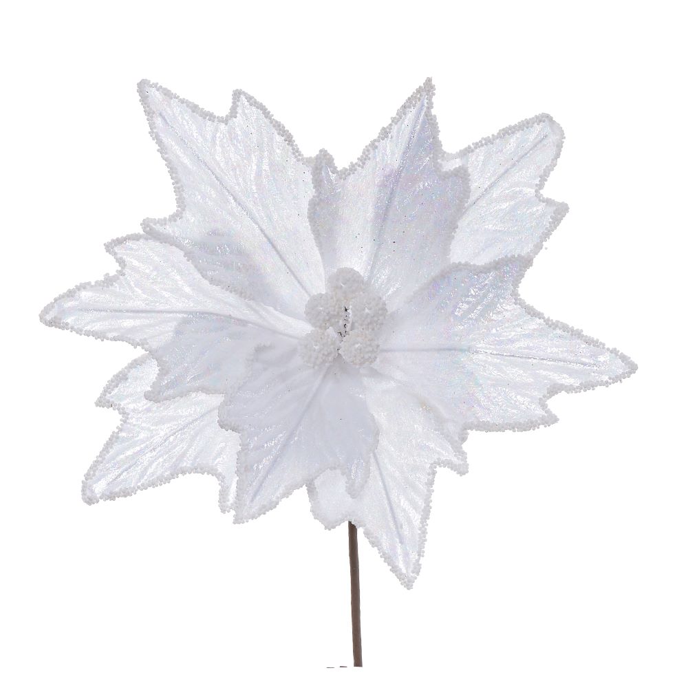 Haste Bico de Papagaio 34cm Branco Flor Arte