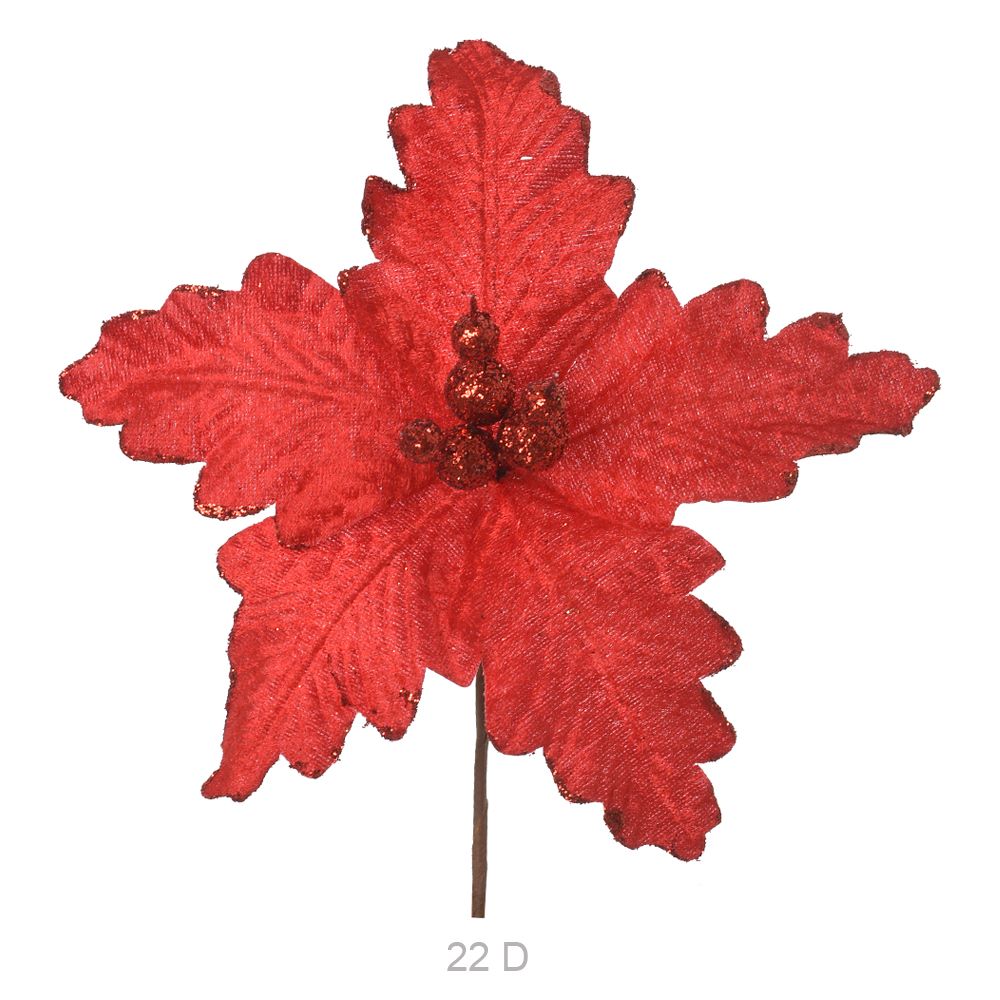 Haste Bico Papagaio com Gliter 15cm Vermelho Flor Arte