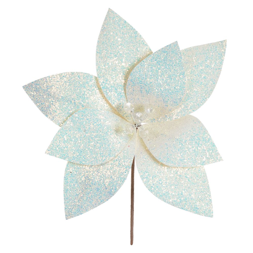 Haste Bico de Papagaio Natal com Glitter 29cm Flor Arte