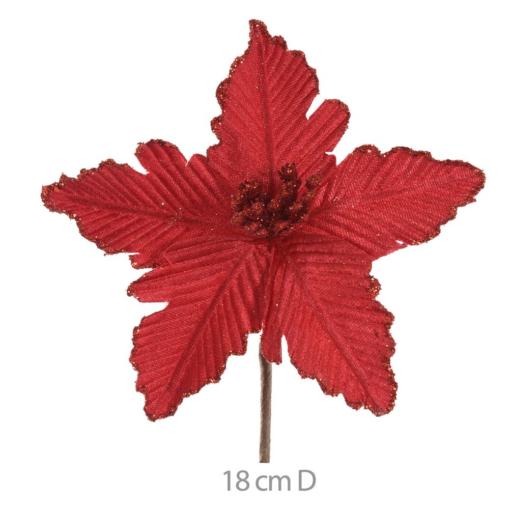 Haste Bico Papagaio Natal Aveludado 12cm Vermelho Flor Arte