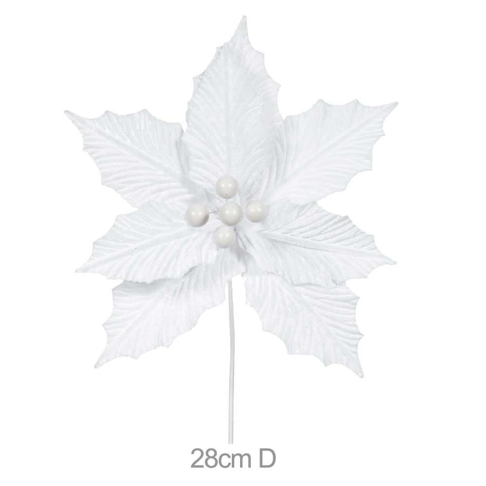 Haste Bico Papagaio Aveludado 26cm Branco Flor Arte