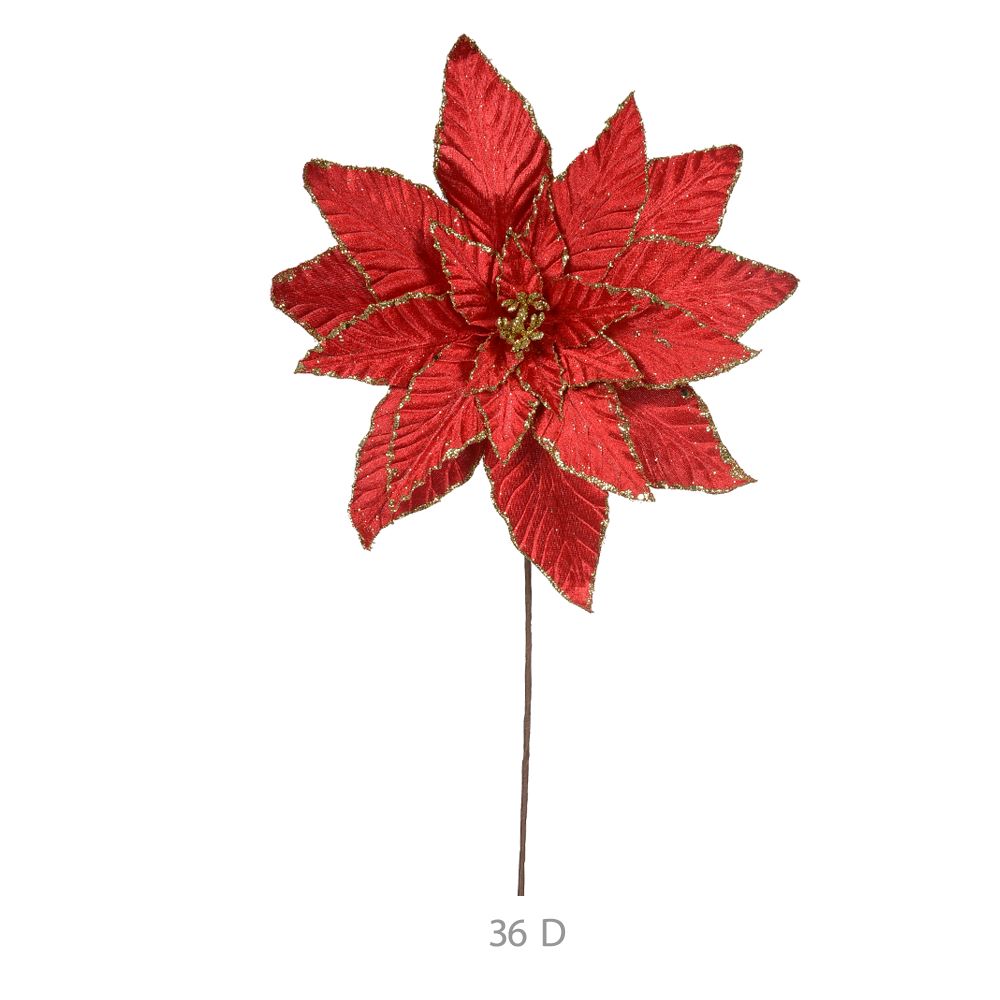 Haste Bico Papagaio Natal Aveludado 31cm Vermelho Flor Arte