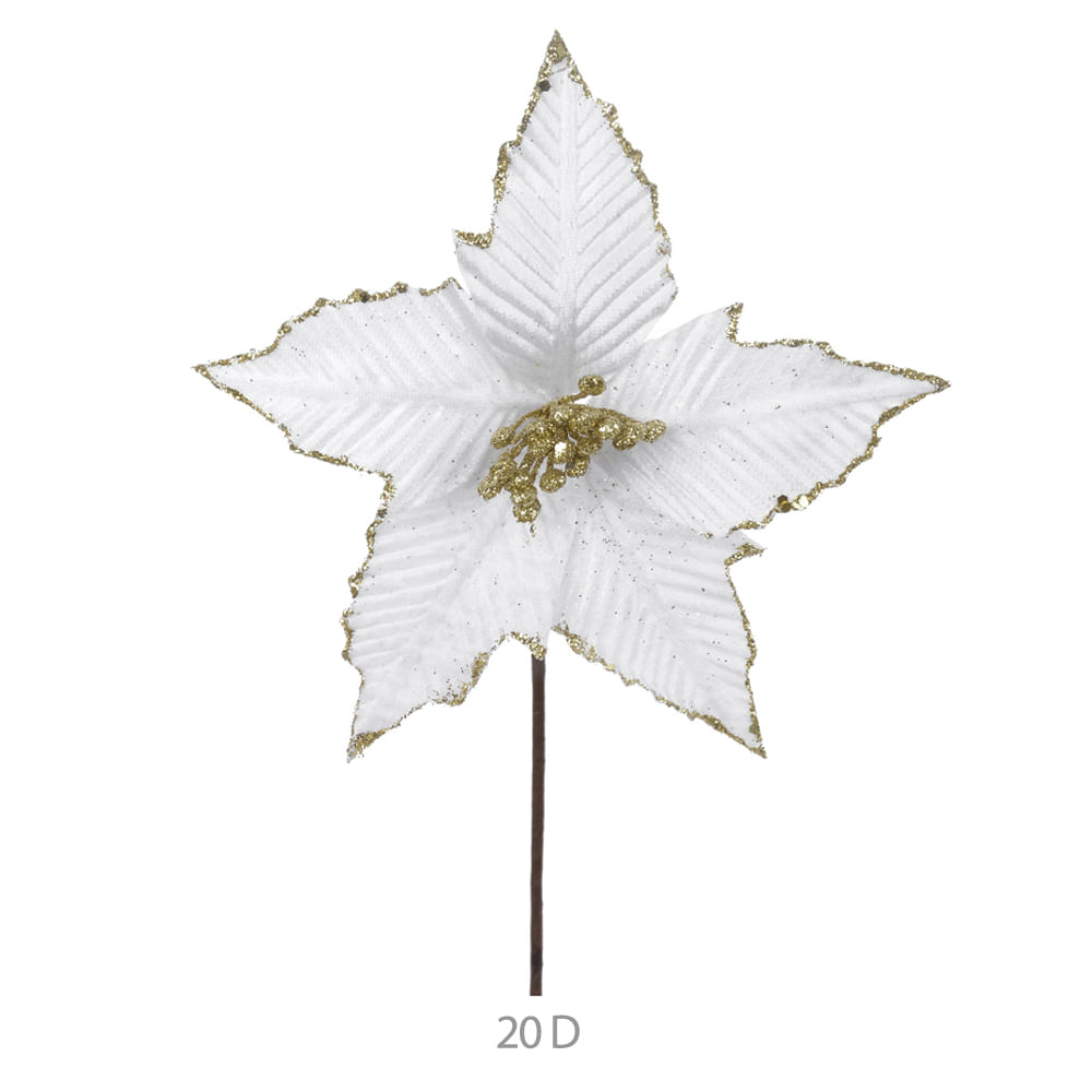 Haste Bico Papagaio Aveludado 30cm Branco Flor Arte