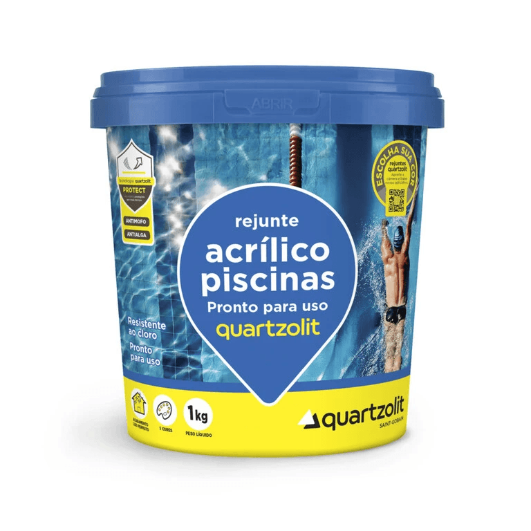 Rejunte Acrílico Piscinas 1kg Branco Quartzolit