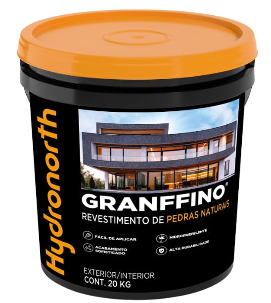 Revestimento de Pedras Naturais Granffino 20kg Cinza Claro Hydronorth