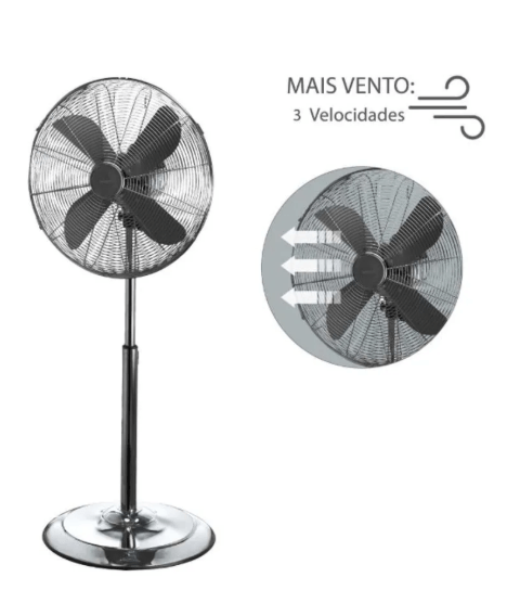 Ventilador de Coluna Retrô 4 Pás 40cm Chumbo 127V Spirit - Imagem 4