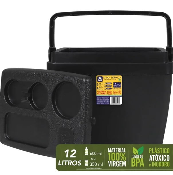 Caixa Térmica 12 Litros Preto Belfix - Imagem 4