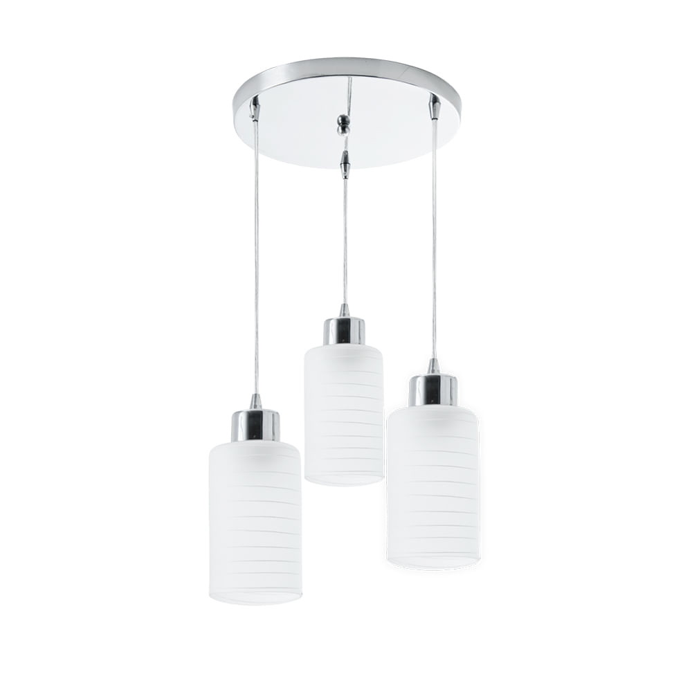 Pendente Splendor 3xE27 Branco Viena Luz