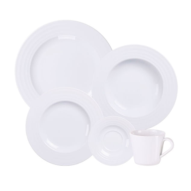 Aparelho de Jantar Vibrare Porcelana Branco 20 Peças Tramontina