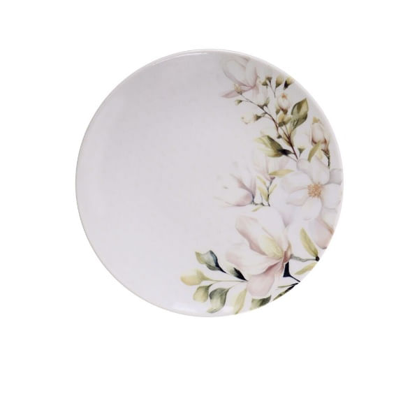 Prato Sobremesa Magnólia Porcelana Decorado 21cm Tramontina