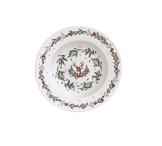 Prato Raso Casa Natal Porcelana Decorado 27cm Tramontina