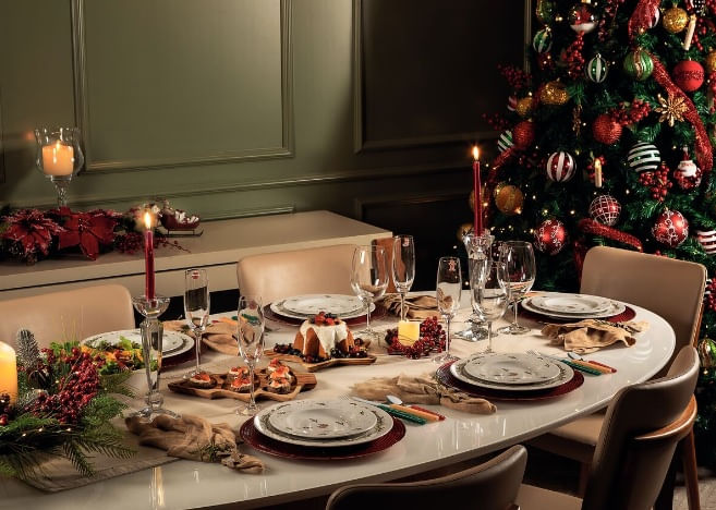 Prato Raso Casa Natal Porcelana Decorado 27cm Tramontina - Imagem 2