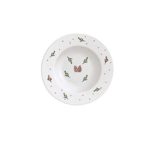 Prato Sobremesa Casa Natal Porcelana Decorado 21cm Tramontina