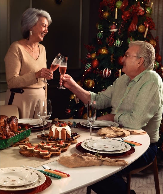 Prato Sobremesa Casa Natal Porcelana Decorado 21cm Tramontina - Imagem 2
