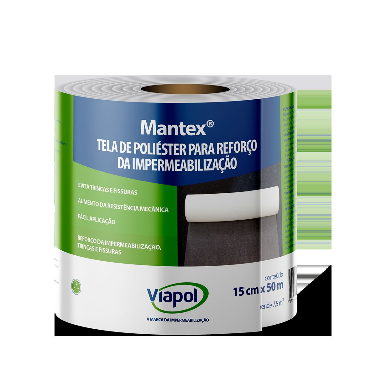 Tela Mantex de Poliéster 15cm x 50m Viapol
