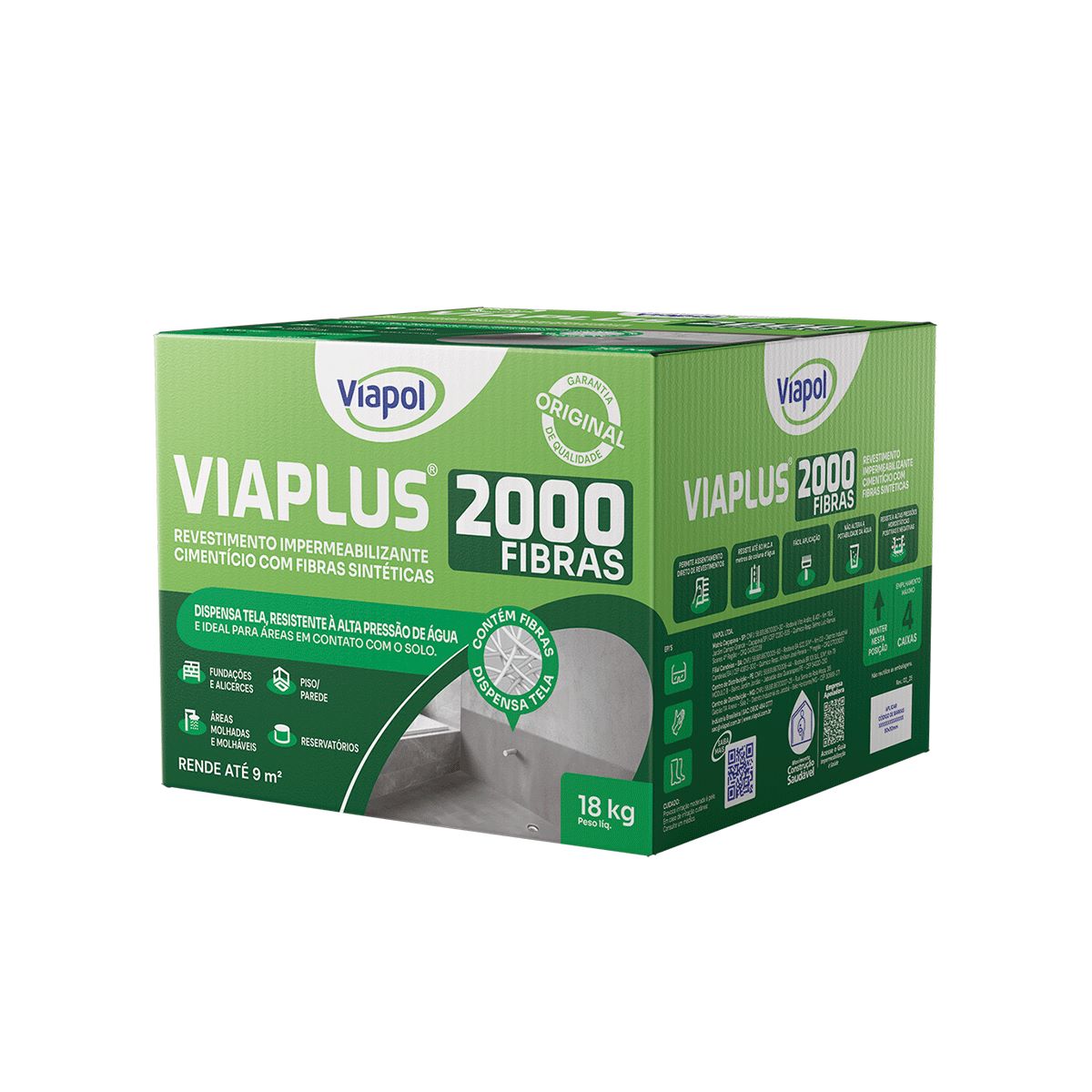Impermeabilizante Viaplus 2000 com Fibras 18kg Viapol
