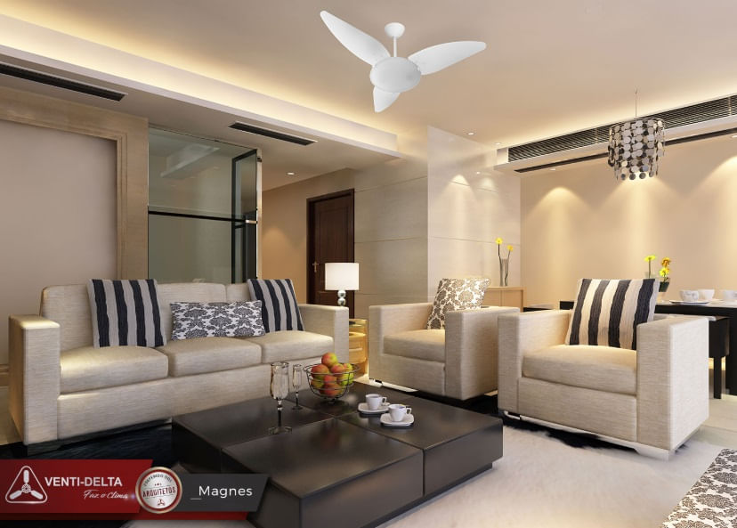 Ventilador de Teto Magnes 3 Pás 127V Branco Venti-Delta - Imagem 2