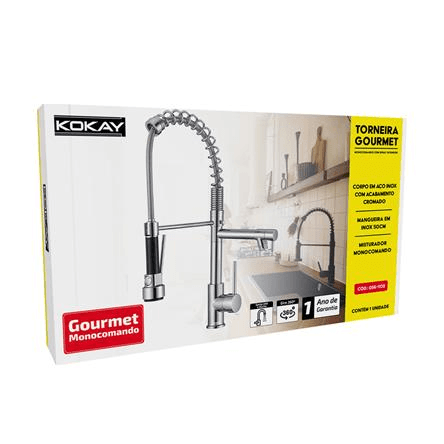 Torneira Monocomando com Spray Extensor Cromado Santana Import - Imagem 3